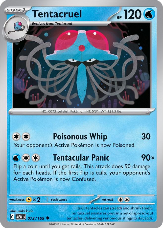 Tentacruel 073/165 Reverse Holofoil — 151 Pokémon card