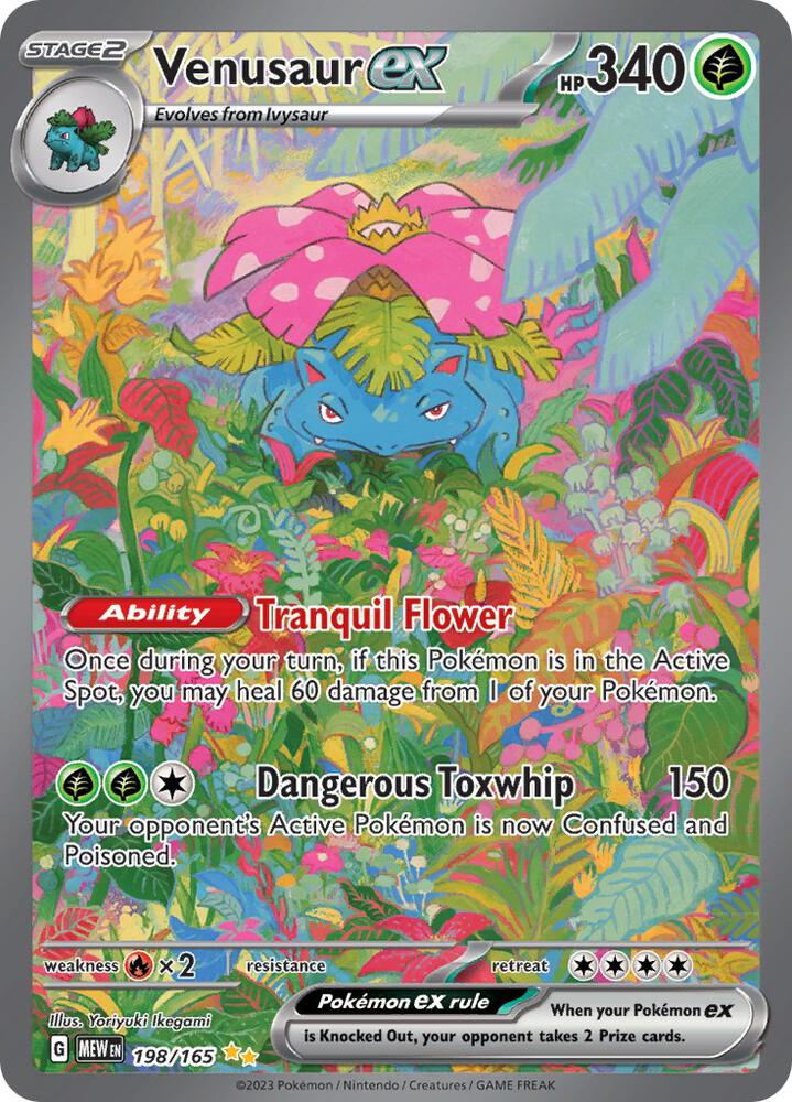 Venusaur ex 198/165 Holofoil — 151 Pokémon card