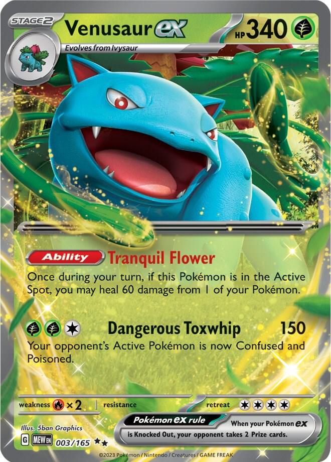 Venusaur ex 003/165 Holofoil — 151 Pokémon card