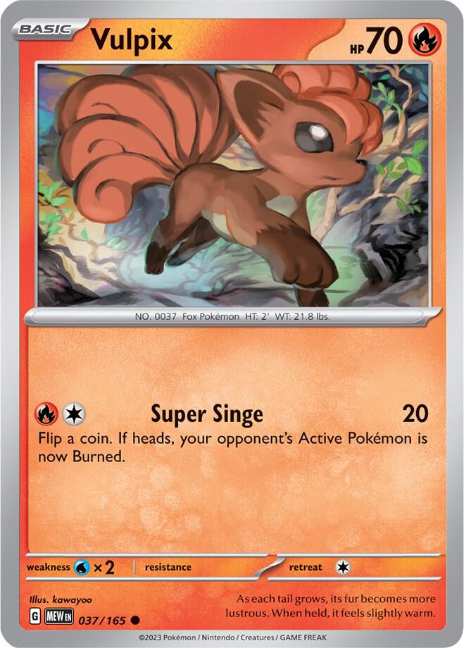 Vulpix 037/165 — 151 Pokémon card