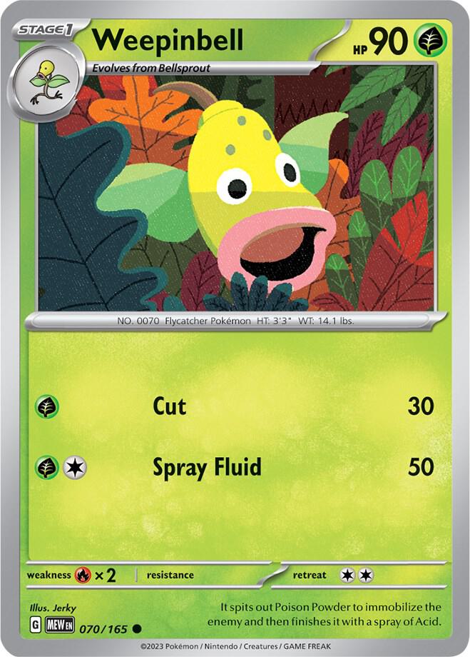 Weepinbell 070/165 — 151 Pokémon card