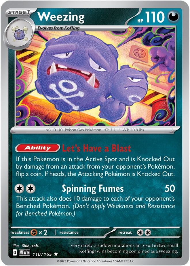 Weezing 110/165 Holofoil — 151 Pokémon card