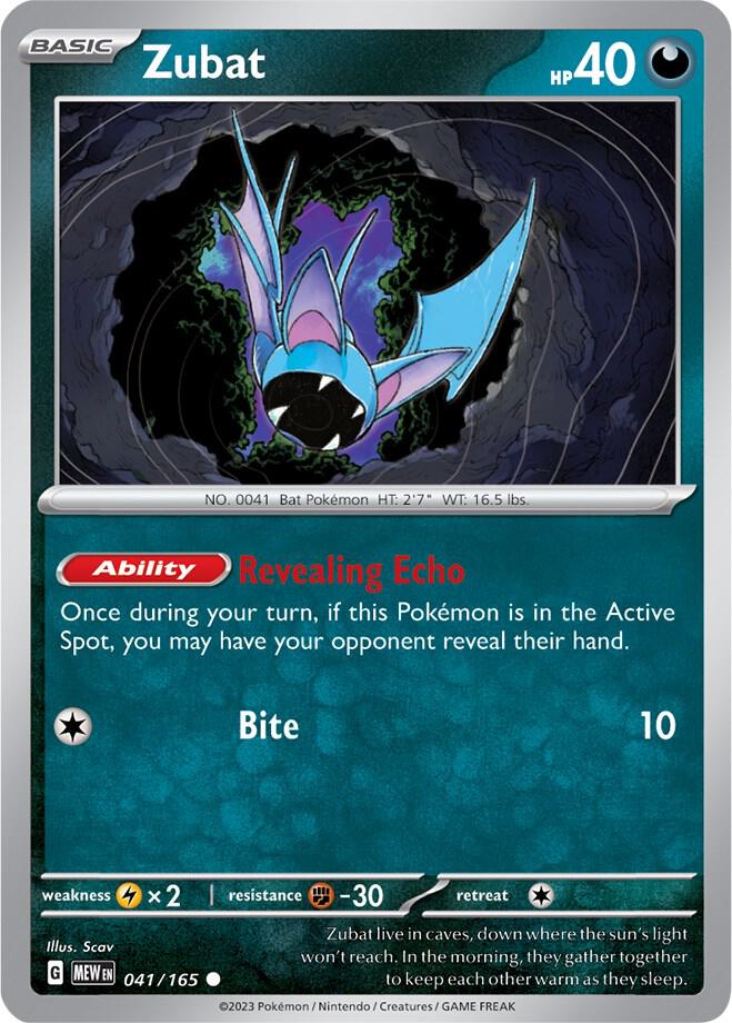 Zubat 041/165, 151 Pokémon card