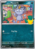 Alolan Meowth 089/128 Holofoil - 30th Celebration Pokemon card