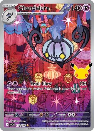 Chandelure 137/128 Holofoil - 30th Celebration Pokemon card