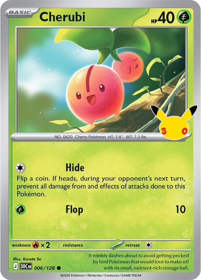 Cherubi 006/128 Holofoil - 30th Celebration Pokemon card