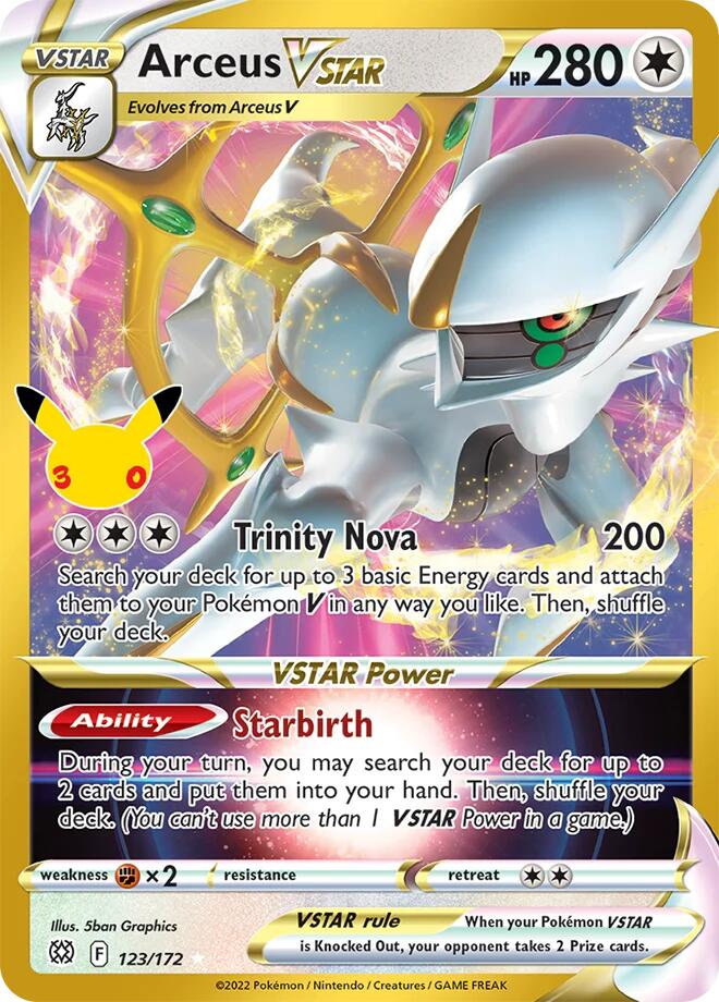 Arceus VSTAR 123/172 Holofoil - 30th Celebration Classic Collection Pokemon card