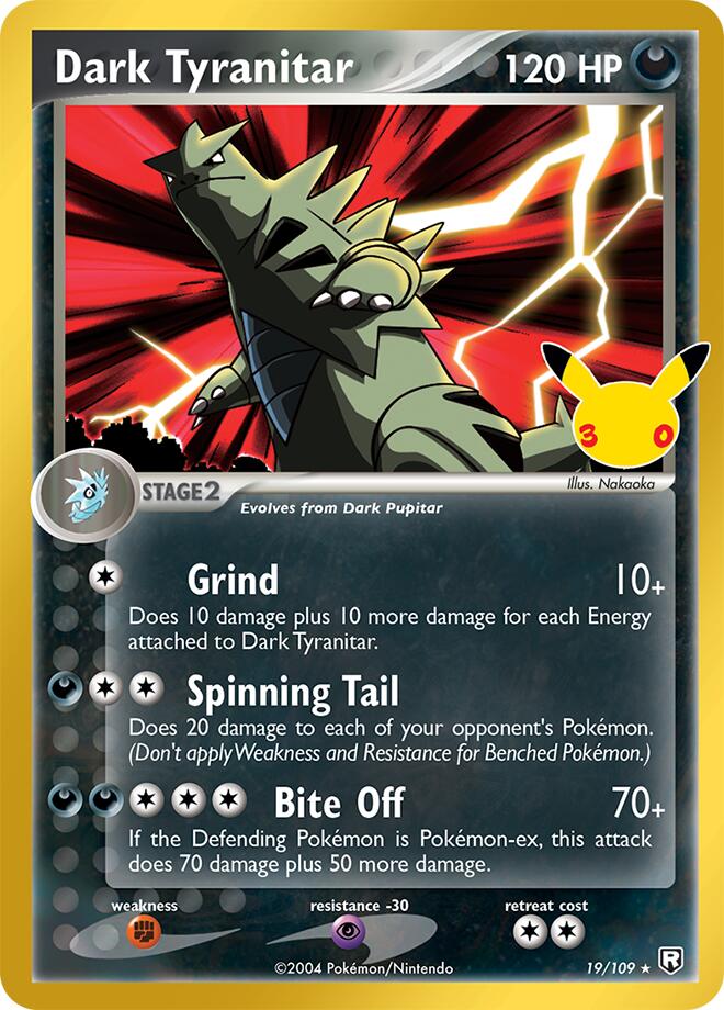 Dark Tyranitar 19/109 Holofoil - 30th Celebration Classic Collection Pokemon card
