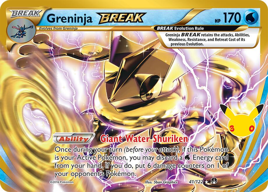 Greninja BREAK 41/122 Holofoil - 30th Celebration Classic Collection Pokemon card