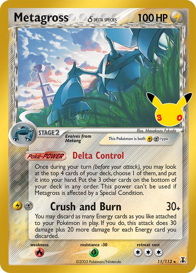 Metagross (Delta Species) 11/113 Holofoil - 30th Celebration Classic Collection Pokemon card