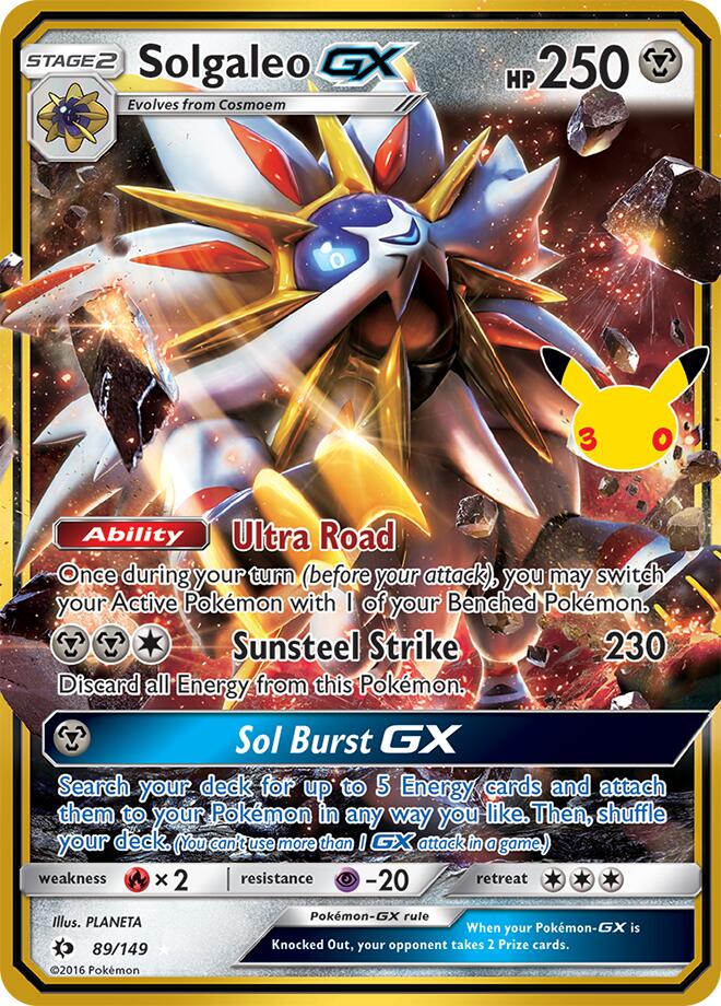 Solgaleo GX 89/149 Holofoil - 30th Celebration Classic Collection Pokemon card