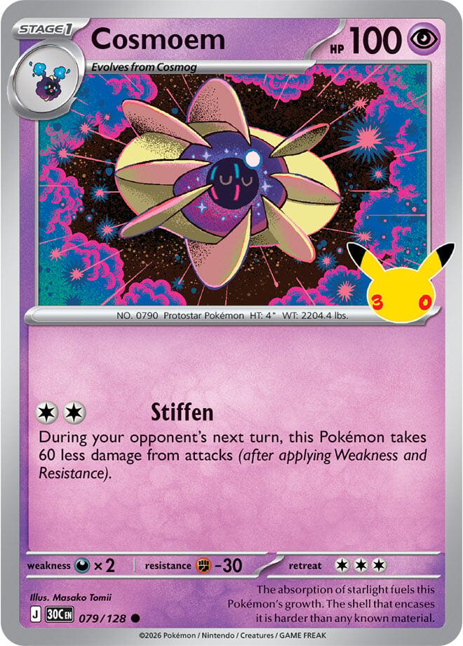 Cosmoem 079/128 Holofoil - 30th Celebration Pokemon card