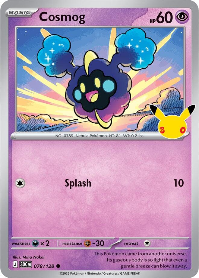 Cosmog 078/128 Holofoil - 30th Celebration Pokemon card