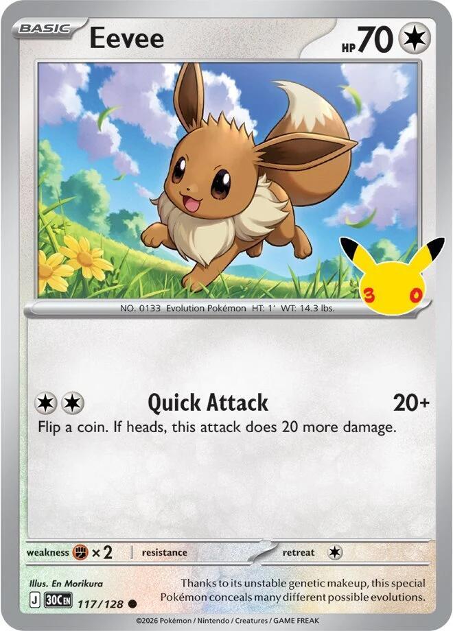 Eevee 117/128 Holofoil - 30th Celebration Pokemon card