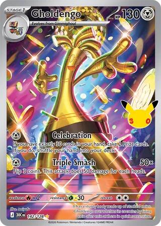 Gholdengo 142/128 Holofoil - 30th Celebration Pokemon card