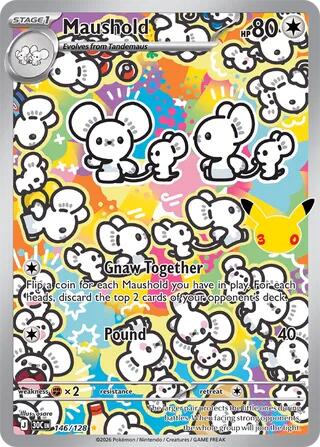 Maushold 146/128 Holofoil - 30th Celebration Pokemon card