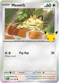 Meowth 113/128 Holofoil - 30th Celebration Pokemon card