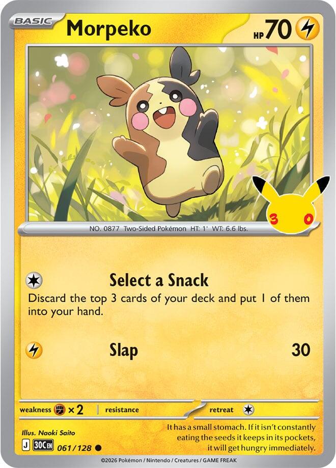 Morpeko 061/128 Holofoil - 30th Celebration Pokemon card
