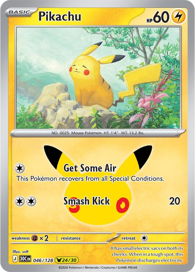 Pikachu 046/128 Holofoil - 30th Celebration Pokemon card