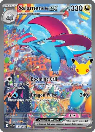 Salamence ex 156/128 Holofoil - 30th Celebration Pokemon card