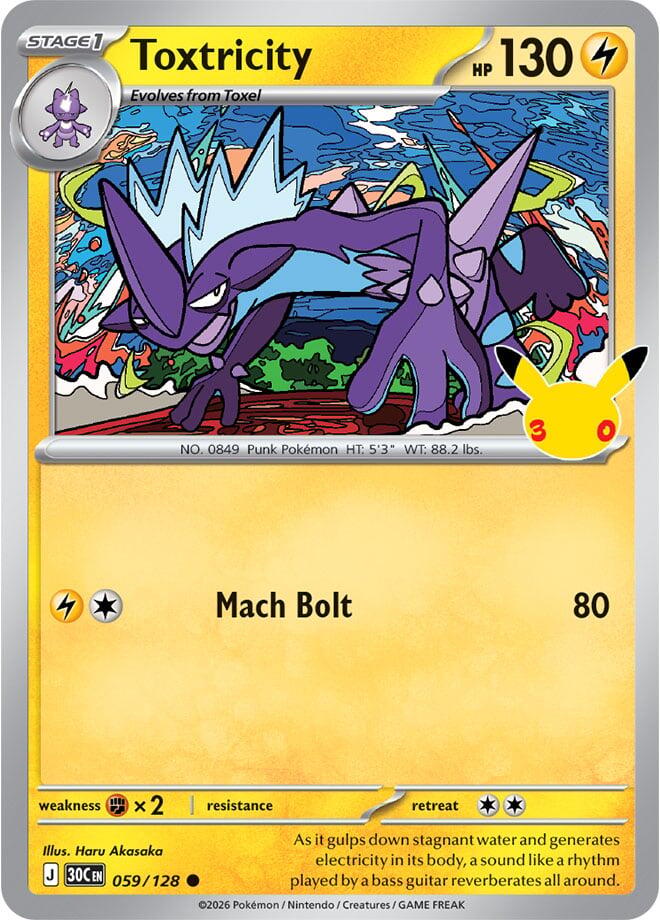 Toxtricity 059/128 Holofoil - 30th Celebration Pokemon card