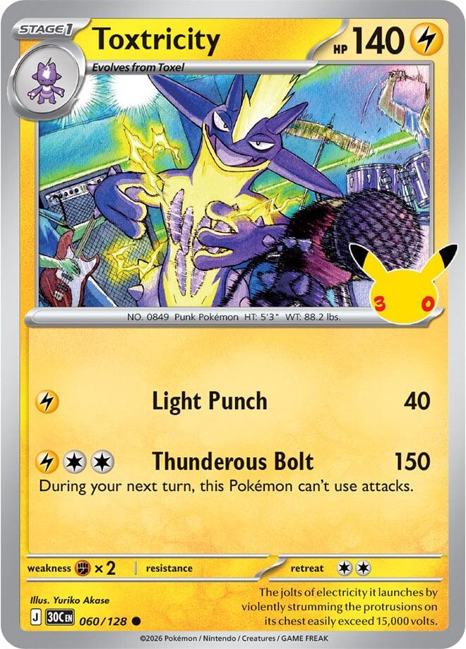 Toxtricity 060/128 Holofoil - 30th Celebration Pokemon card
