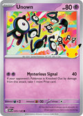 Unown 072/128 Holofoil - 30th Celebration Pokemon card