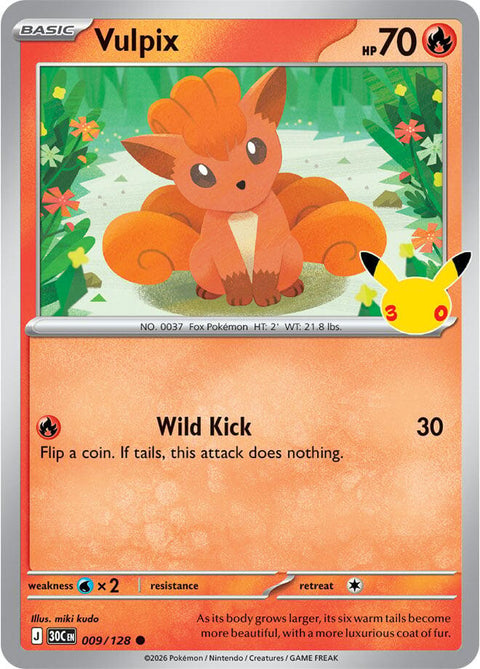Pokemon - 30th Celebration - Vulpix - 009/128 - Holofoil