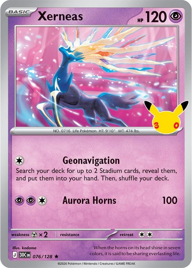 Xerneas 076/128 Holofoil - 30th Celebration Pokemon card
