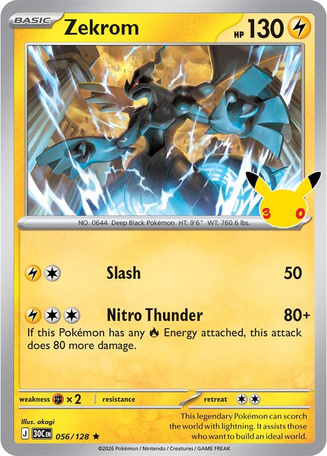 Zekrom 056/128 Holofoil - 30th Celebration Pokemon card