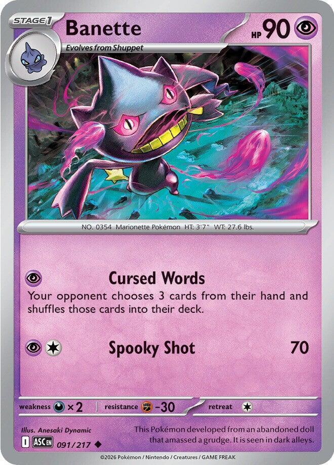 Banette 091/217 Energy Symbol Pattern — Ascended Heroes Pokémon card