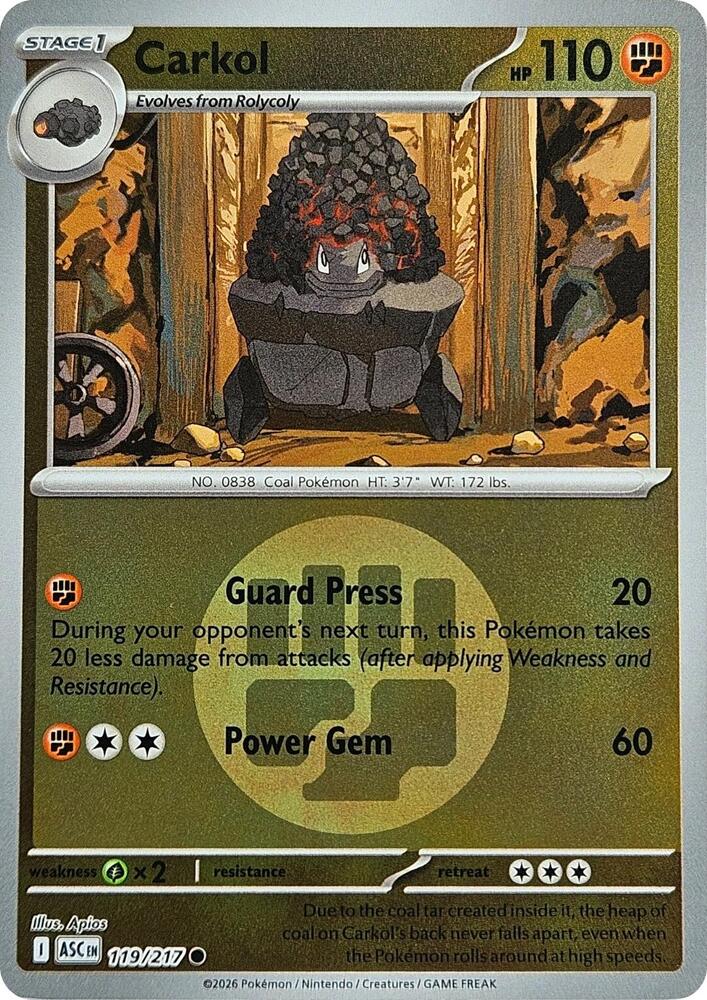 Pokemon - Ascended Heroes - Carkol - 119/217 - Energy Symbol Pattern