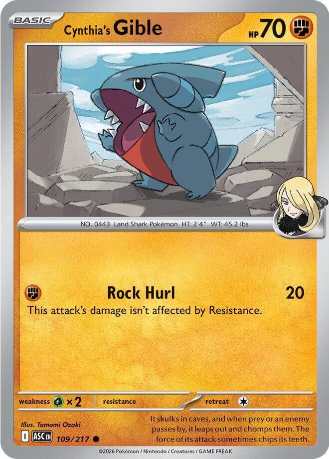 Pokemon - Ascended Heroes - Cynthia's Gible - 109/217 - Normal