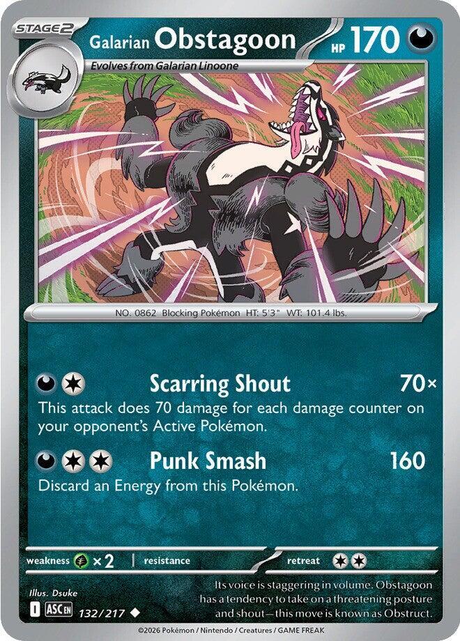 Pokemon - Ascended Heroes - Galarian Obstagoon - 132/217 - Energy Symbol Pattern