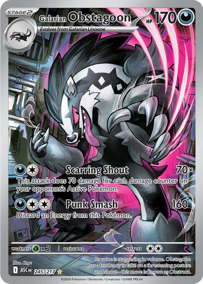 Galarian Obstagoon 245/217 Holofoil, Ascended Heroes Pokémon card
