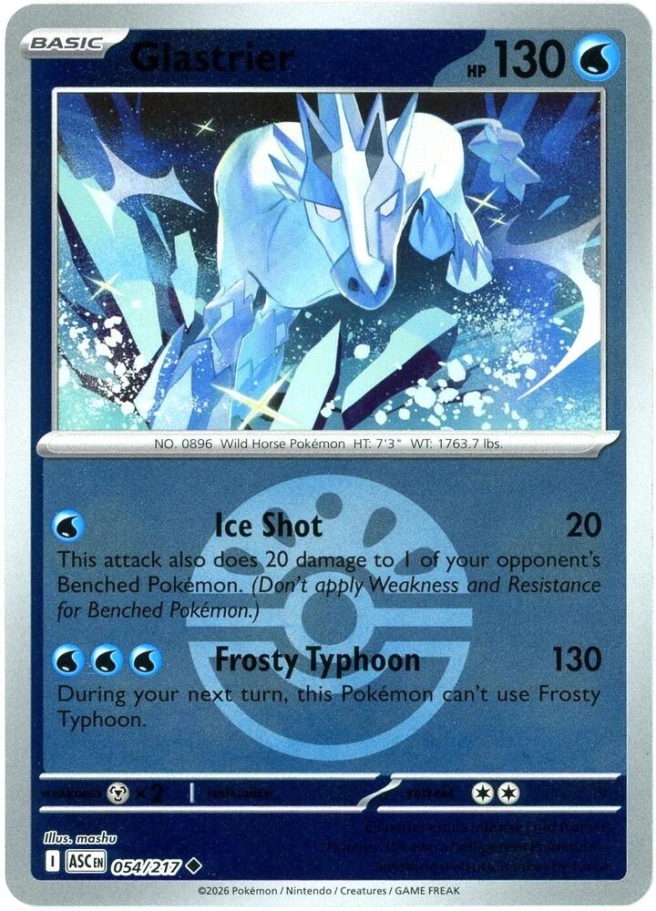 Glastrier 054/217 Friend Ball — Ascended Heroes Pokémon card