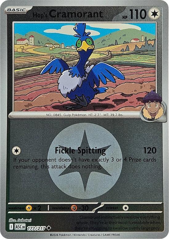 Pokemon - Ascended Heroes - Hop's Cramorant - 177/217 - Energy Symbol Pattern