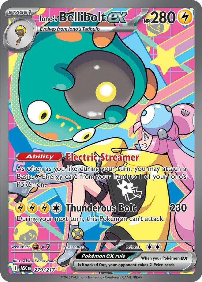 Iono's Bellibolt ex 279/217 Holofoil, Ascended Heroes Pokémon card