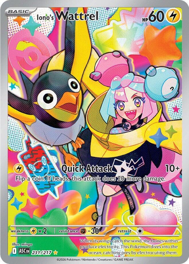 Iono's Wattrel 231/217 Holofoil, Ascended Heroes Pokémon card