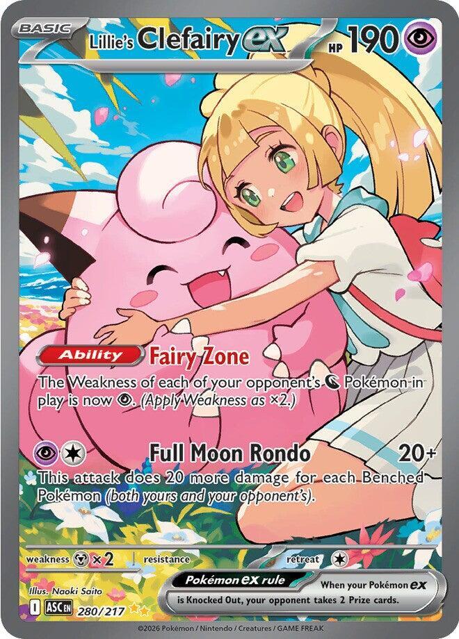 Lillie's Clefairy ex 280/217 Holofoil, Ascended Heroes Pokémon card