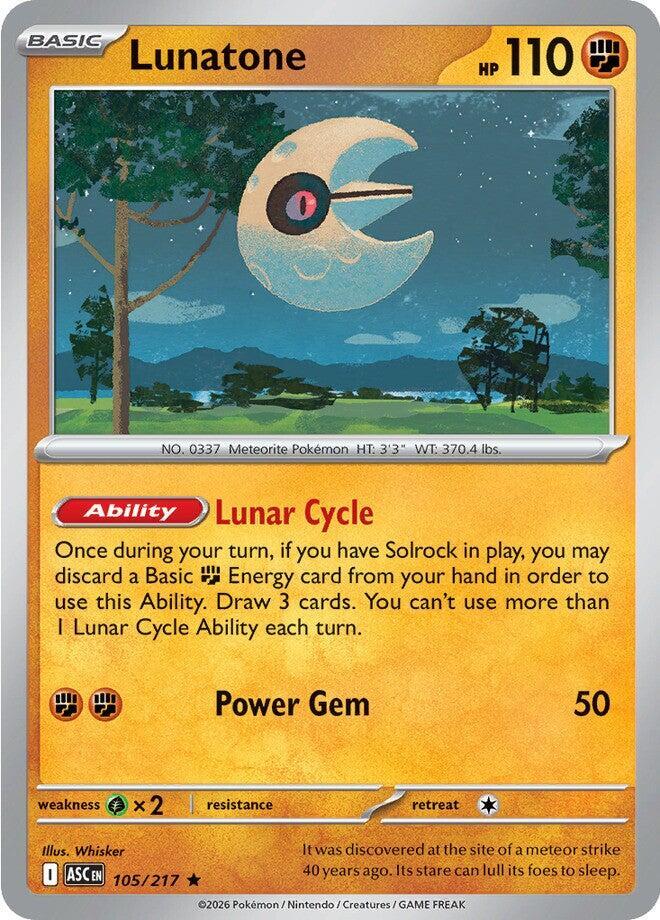 Pokemon - Ascended Heroes - Lunatone - 105/217 - Energy Symbol Pattern