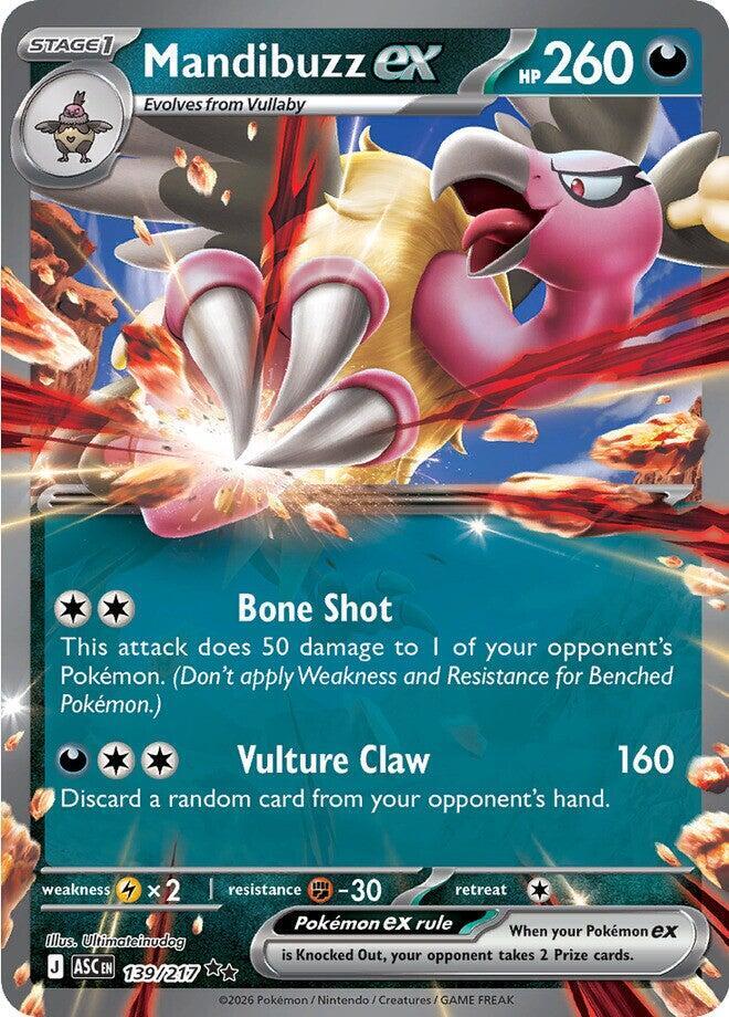 Mandibuzz ex 139/217 Holofoil — Ascended Heroes Pokémon card