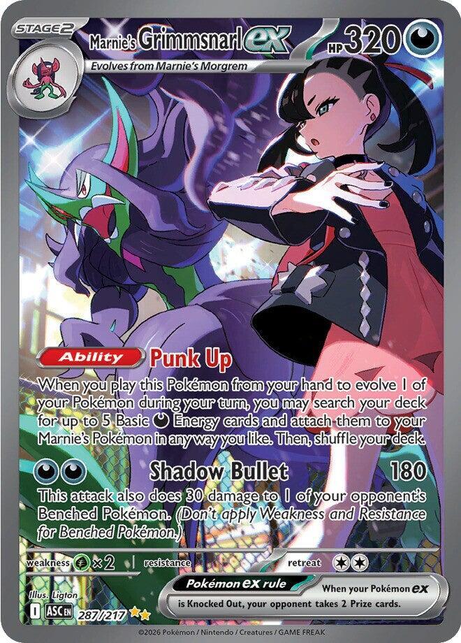 Marnie's Grimmsnarl ex 287/217 Holofoil, Ascended Heroes Pokémon card