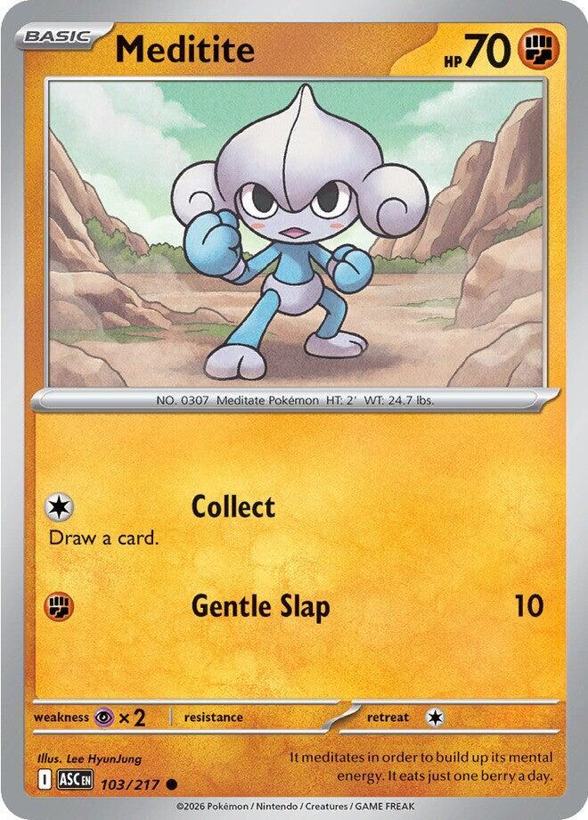 Pokemon - Ascended Heroes - Meditite - 103/217 - Energy Symbol Pattern