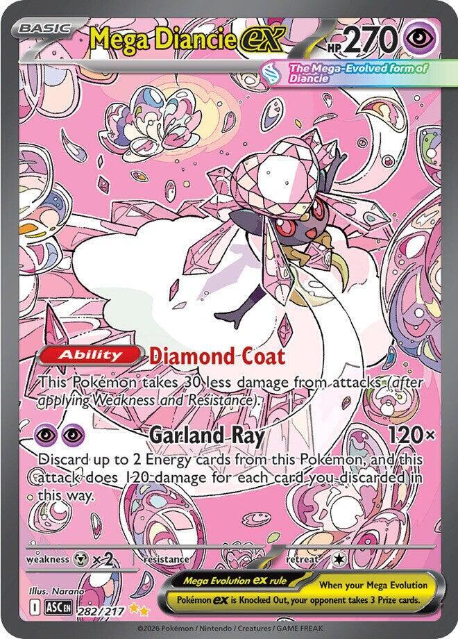 Mega Diancie ex 282/217 Holofoil, Ascended Heroes Pokémon card
