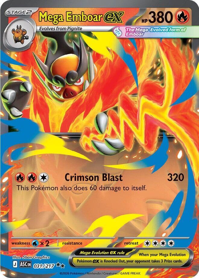 Mega Emboar ex 031/217 Holofoil — Ascended Heroes Pokémon card