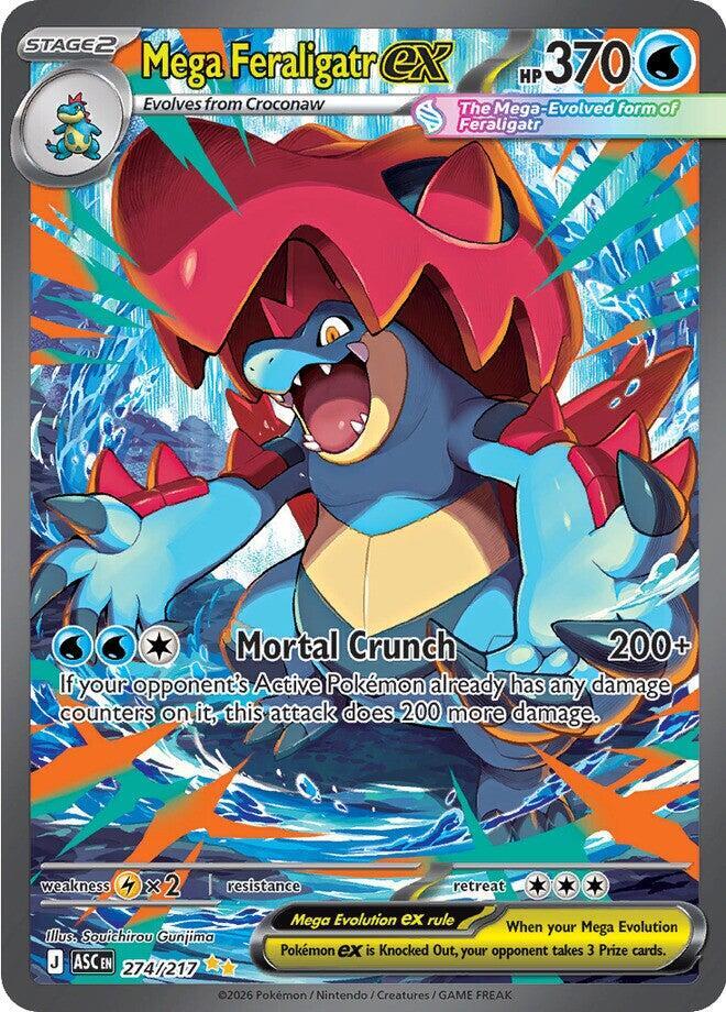 Mega Feraligatr ex 274/217 Holofoil, Ascended Heroes Pokémon card