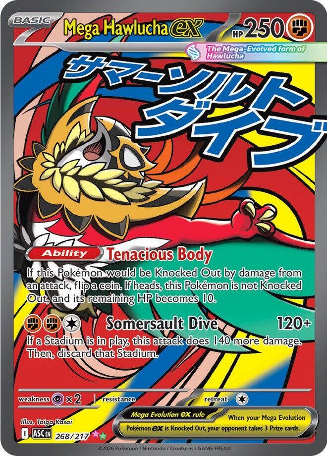 Mega Hawlucha ex 268/217 Holofoil, Ascended Heroes Pokémon card