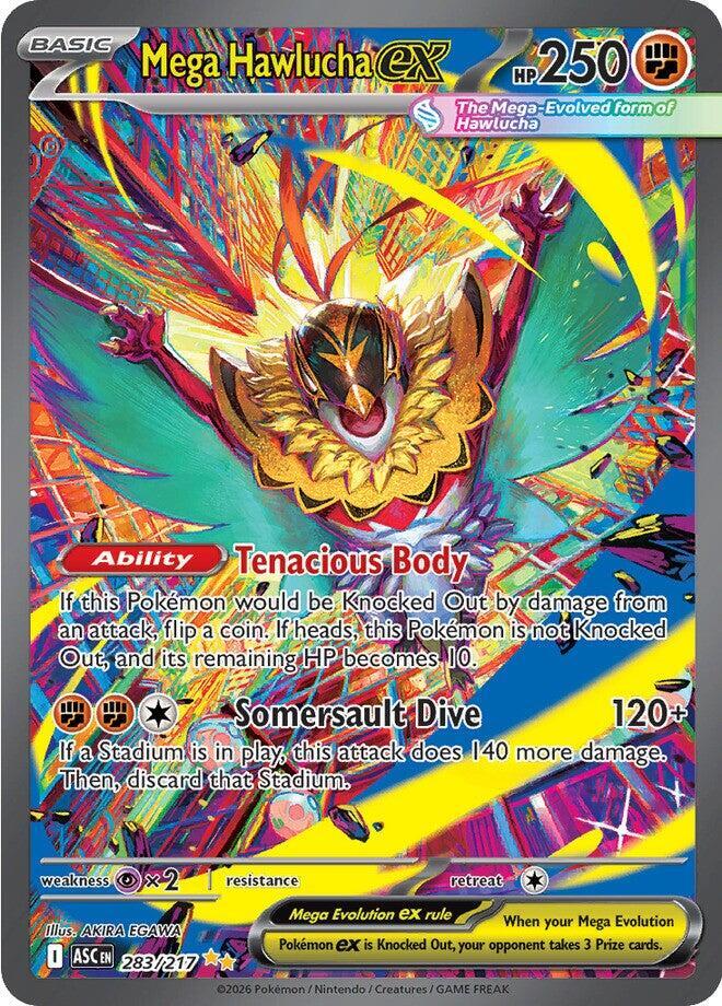 Mega Hawlucha ex 283/217 Holofoil, Ascended Heroes Pokémon card