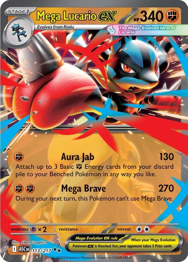 Pokemon - Ascended Heroes - Mega Lucario ex - 113/217 - Holofoil